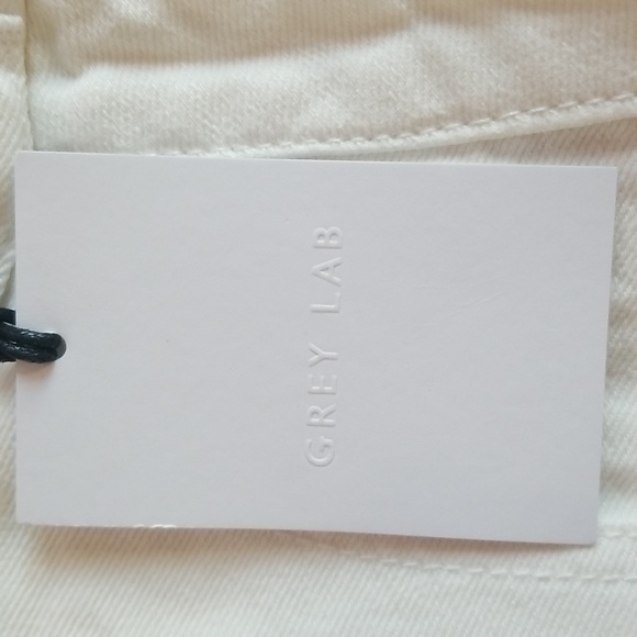 Grey Lab high waist pleat front baggy Jeans sz 28 (sz 6) white cream - Picture 3 of 6